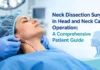 Surgical oncologist marking incision lines for neck dissection surgery in head and neck cancer operation guide by Dr. Chirag Bhirud.